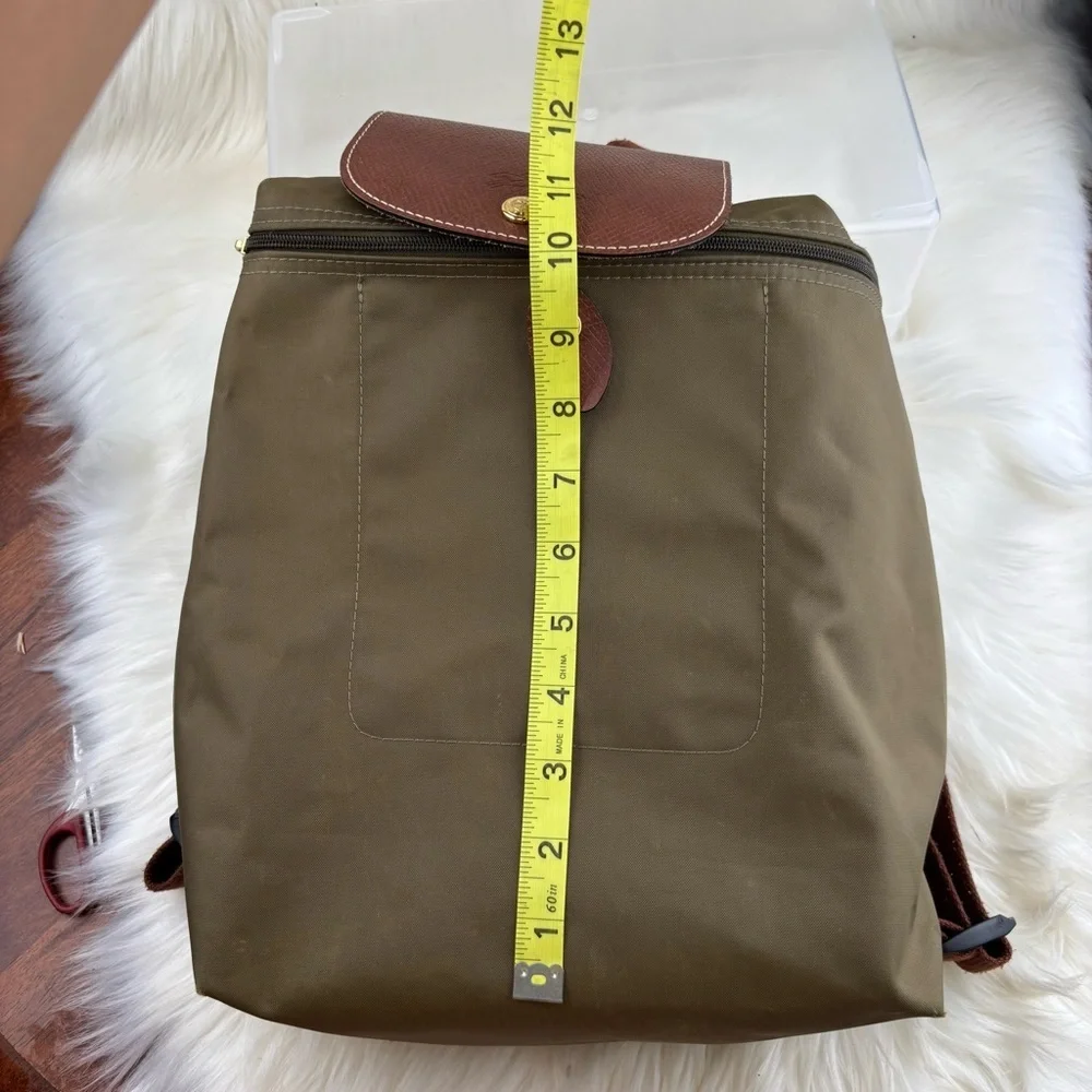 Longchamp Le Pliage Nylon Foldable Backpack with Leather Accents